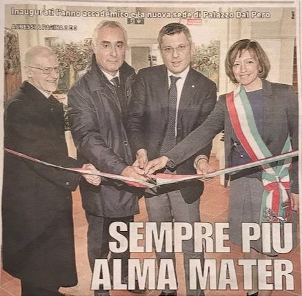 Ritaglio di giornale sull'inaugurazione della sede universitaria