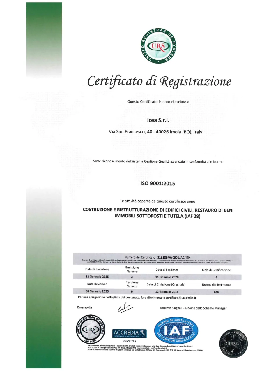 Anteprima certificato ISO 9001 ICEA