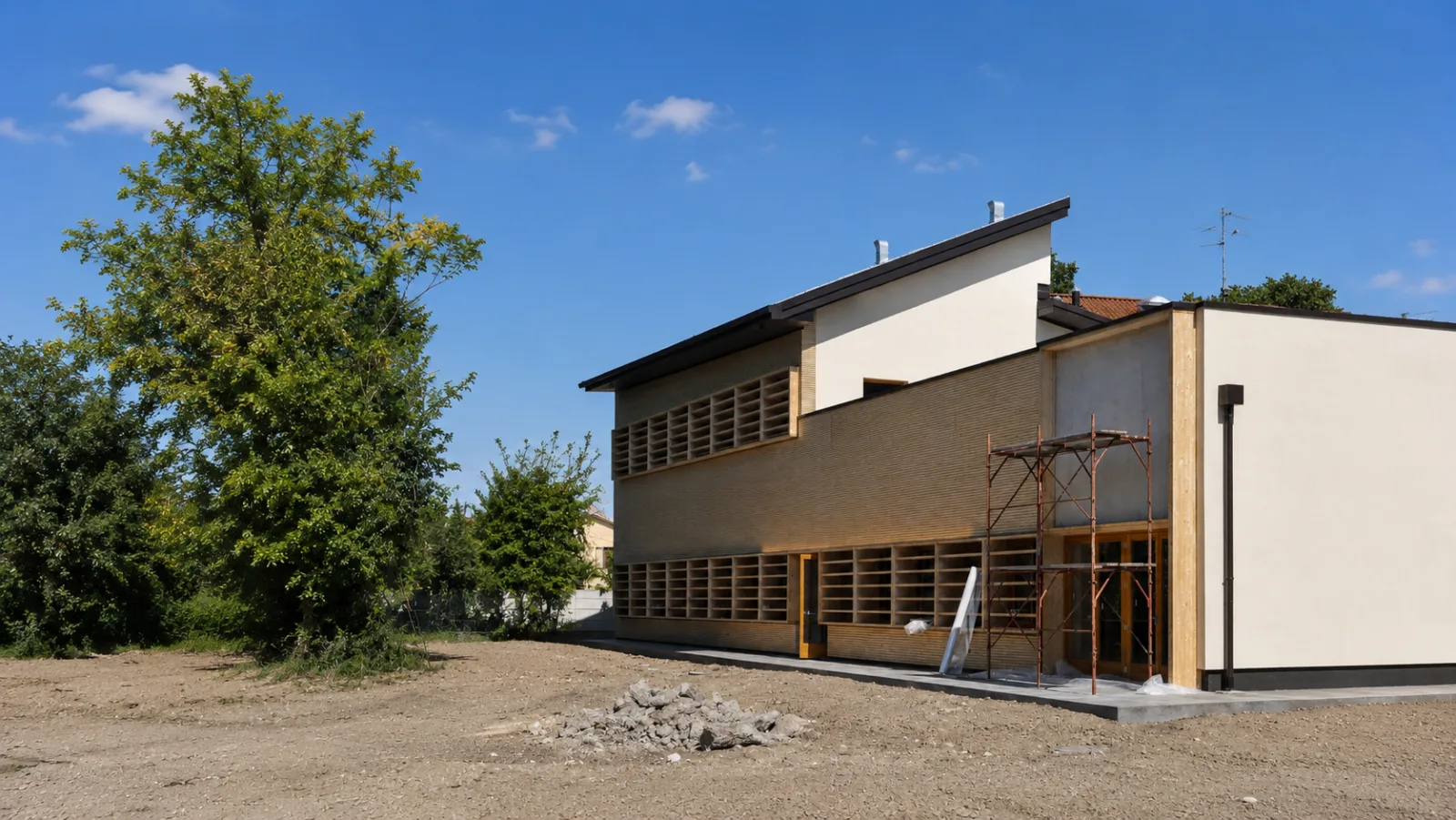 Cantiere residenziale ICEA in fase di costruzione